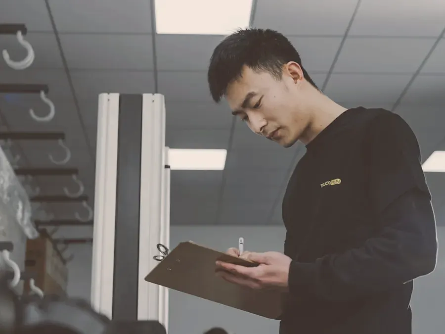 Inspector with a clipboard